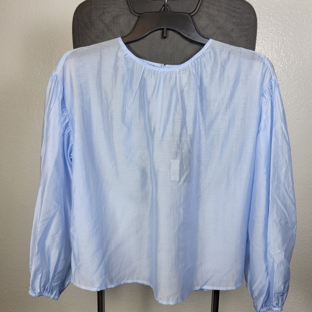 Future Collective‎ Women's Transparent Light Blue Blouse